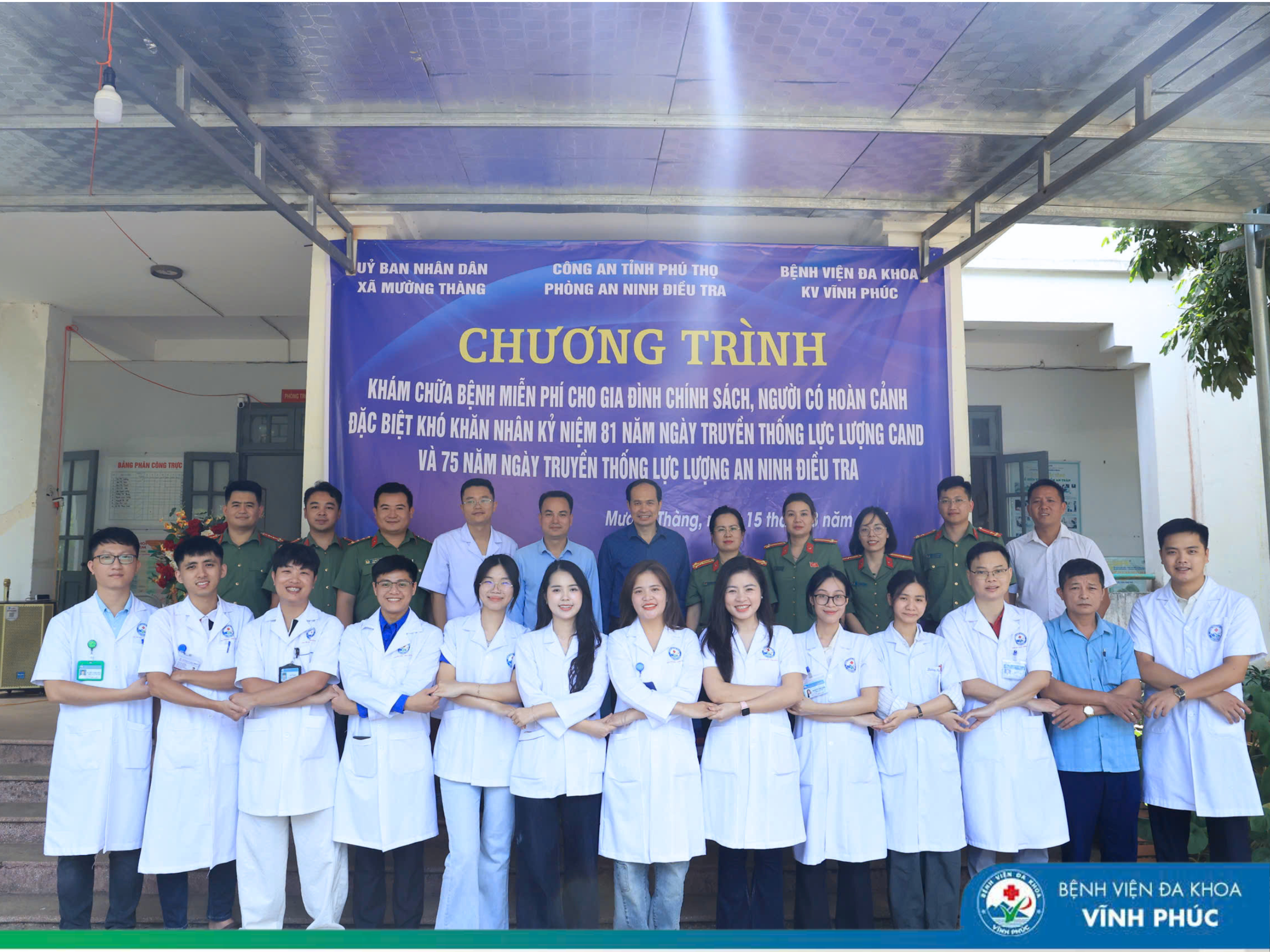 Đoàn thanh niên Bệnh viện Đa khoa Vĩnh Phúc phối hợp tổ chức khám bệnh, tư vấn sức khỏe và cấp phát thuốc miễn phí cho người dân xã Mường Thàng