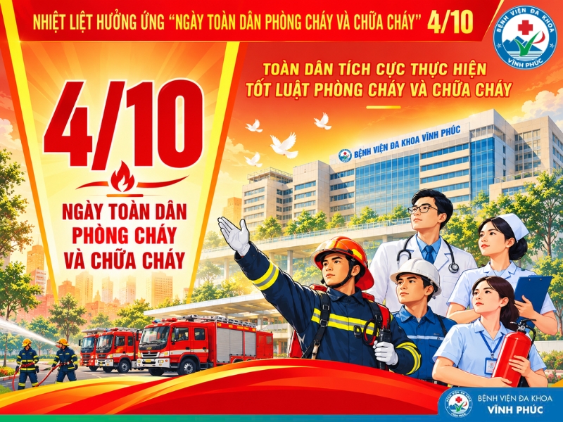 Bệnh viện Đa khoa Vĩnh Phúc: Hưởng ứng ngày toàn dân phòng cháy chữa cháy 4/10
